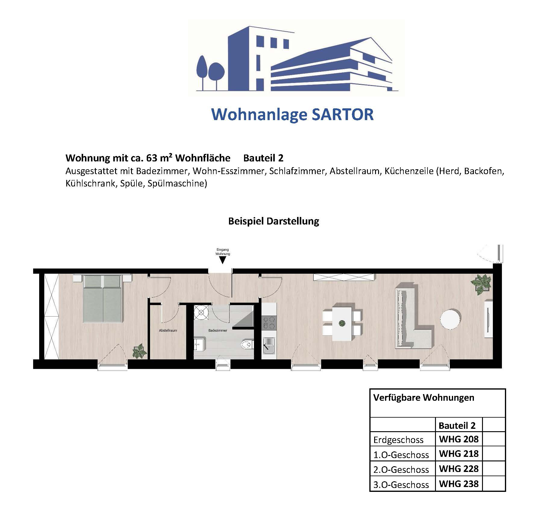 2 Zimmer Sartor Wohnen